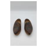 Pair Of Hand carved & Painted Wooden Clogs