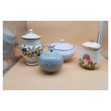 Ceramic Lidded Serving Dish and Jars