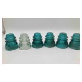 Hemingray, "Ice Aqua" Glass Insulators