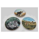 3 Feline Inspierd Plates, Charles Frace