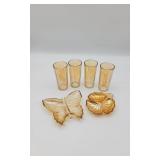 Marigold Carnival Glass Table Top Pieces