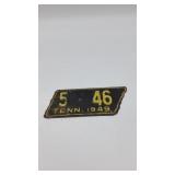 1949 Mini Tennessee State Shaped License Plate