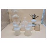 Electric Oil Lamp & Various Chimneys
