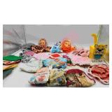 Box Of Towels & Crochet Items