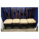 4 "Chinoiserie" Style Wooden Dining Chairs