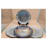 5 Silver-Toned Serving Platters