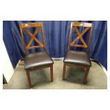 Dark Wood Dining Table With Six Matching Chairs
