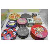 Large Box Of Misc Metal Advertising Tins