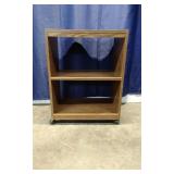 Faux-Wood Grain Rolling Media Cart