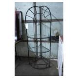 Metal Corner 4 Tier Glass Shelf