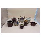 Various Stoneware Kitchen Canisters & Misc
