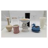 Box Of Ceramic & Glass Flower Vases