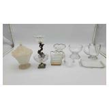 Box Of Misc Glass Vases, Dishes, & Misc