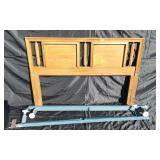 Full Size Wooden Headboard & Metal Rails