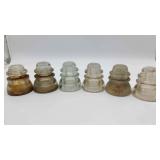 "Hemingray & Whitall" Tatium Glass Insulators
