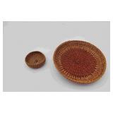 2 Hand Crafted Coiled Baskets