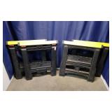 (4) Stanley Plastic Adjustable Folding Sawhorses