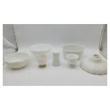 White Milk Glass Dishware Items