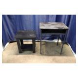 Black School Desk & Small Side Table
