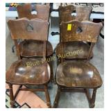 4 matching wood chairs 32'tall