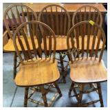 5 contemporary oak swivel bar stools-41'tall
