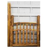 Full size log bed-headboard 61ï¿½tall, footboard
