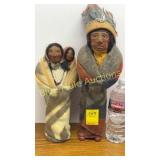 2 vintage M.F. Woods paper-mï¿½chï¿½ skookum dolls