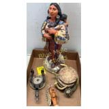 Decanter, coasters, cork head