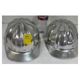 2 U.S. Government aluminum safety helmets