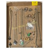 Necklaces, earrings, rings, pins
