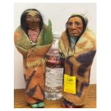 2 vintage M.F. Woods paper-mï¿½chï¿½ Skookum dolls