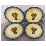 4 Atelierl Du Sage plates, hand painted France