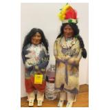 2 vintage plastic painted face Skookum dolls