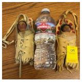 2 vintage M.F. Woods paper-mï¿½chï¿½ Skookum pappose