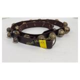 Old sleigh bells on new leather-6ft long