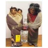 2 vintage M.F. Woods paper-mï¿½chï¿½ Skookum dolls