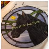 Rd stained glass Horse-20'diameter-sm damage