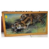 Oriental framed tigers-39x21