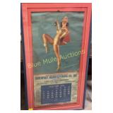 Framed 1941 calendar Out in Front-39x22