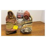 2 vintage M.F. Woods paper-mï¿½chï¿½ Skookum dolls