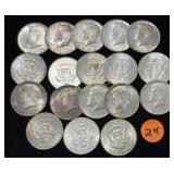 Silver 17 Kennedy Halves 1964