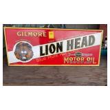 Contemporary tin Lion Head sign-30x12