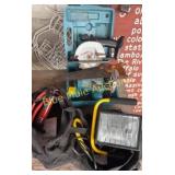 Shop light, Makita router, craftsman saw no