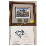 Redhead Duck print w/stamp by Arthur Anderson-