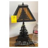 Metal moose table lamp