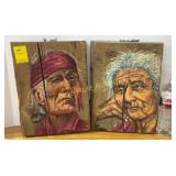 2 Paintings on wood boards by Pat Kelso