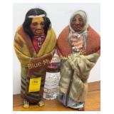 2 vintage M.F. Woods paper-mï¿½chï¿½ Skookum dolls