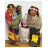 2 vintage M.F. Woods paper-mï¿½chï¿½ Skookum dolls