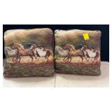 2 horse pillows 14x14