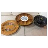 Lazy susan, Bundt pan, wood plate